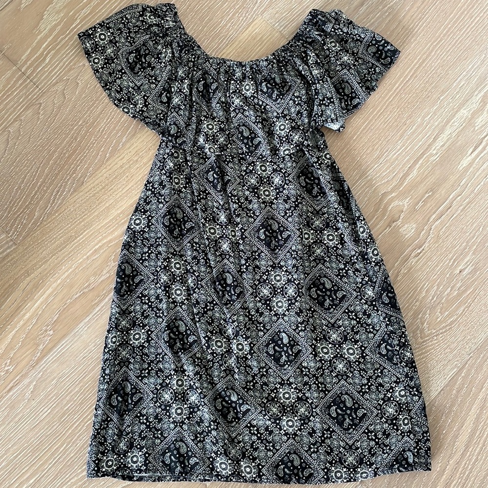 Alter’d State Off-Shoulder Black and White Summer Dress